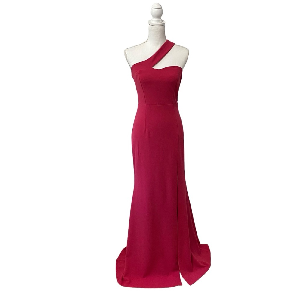 Lulu's‎ Remarkable Presence One-Shoulder Maxi Dress Magenta Purple Pink Small